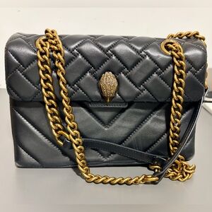 Elegant Black Quilted Handbag with Gold Chain